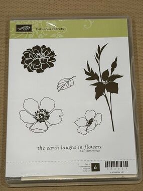 Stampin' Up! Fabulous Florets Floral Stamp Set in Black and White